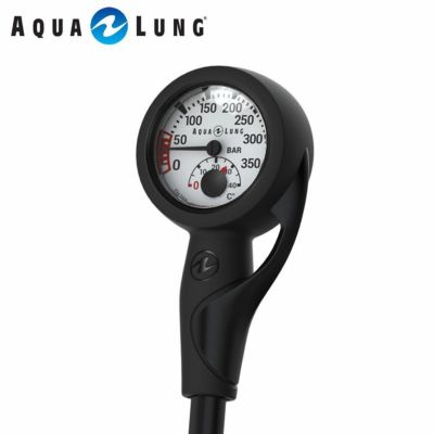 プレシスシーゲージ AQUALUNG/アクアラング  残圧計 シングルゲージ 水温計付 蓄光