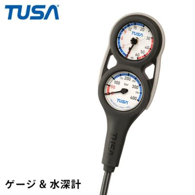 SCA280J TUSA/ツサ 2連ゲージ 残圧計+水深計