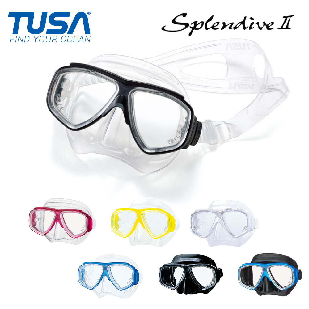 ダイビングマスクTUSA/ツサM7500/M7500QBスプレンダイブIIマスク軽器材水中メガネ二眼タイプ