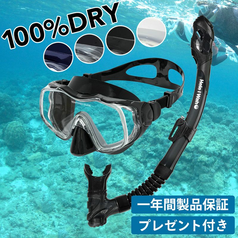 シュノーケル セット ドライスノーケル シュノーケリングセット マスク 