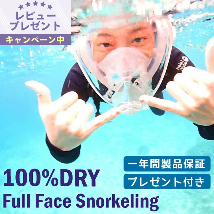 シュノーケルマスクフルフェイスセットHeleiWahoヘレイワホドライシュノーケル2点シュノーケリングセット