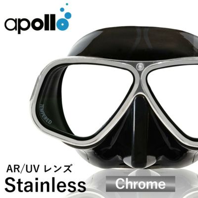 ダイビング マスク アポロ apollo バイオメタルマスク pro クロム bio metal mask 二眼 水中マスク スキューバダイビング フリーダイビング シュノーケリング シリコン スキューバ