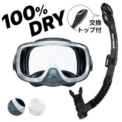 シュノーケリング セット 2点セット マスク ドライ スノーケル 大人 子供 メンズ レディース 【rm33q-kokua+】 シュノーケル ヘレイワホ 海水浴 海 プール