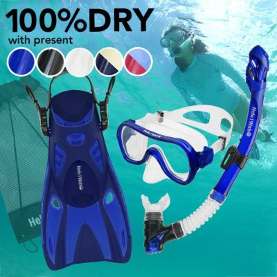 ロングセラー<br>HeleiWaho ヘレイワホ Ohana＋ 3点セット  100％ ドライスノーケル シュノーケリングセット 男女兼用