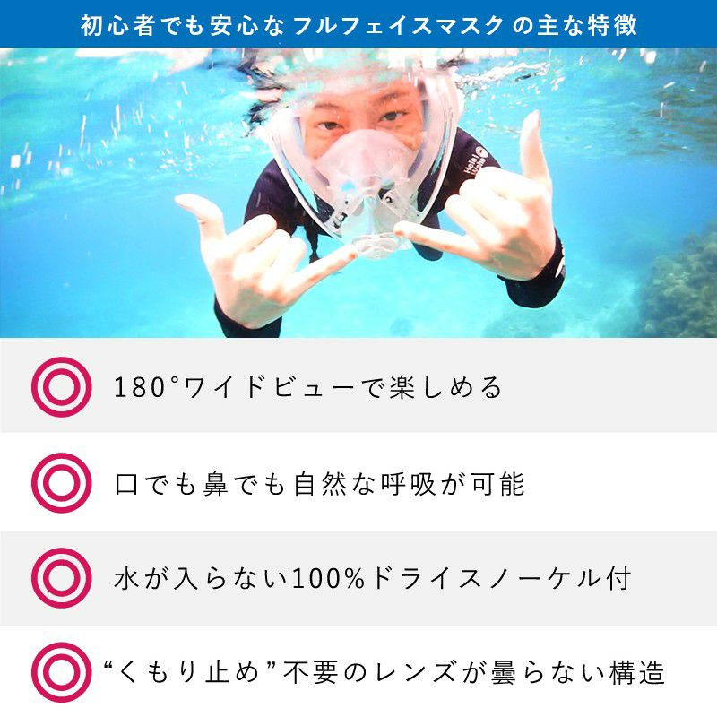 シュノーケルマスクフルフェイスセットHeleiWahoヘレイワホドライシュノーケル3点シュノーケリングセット