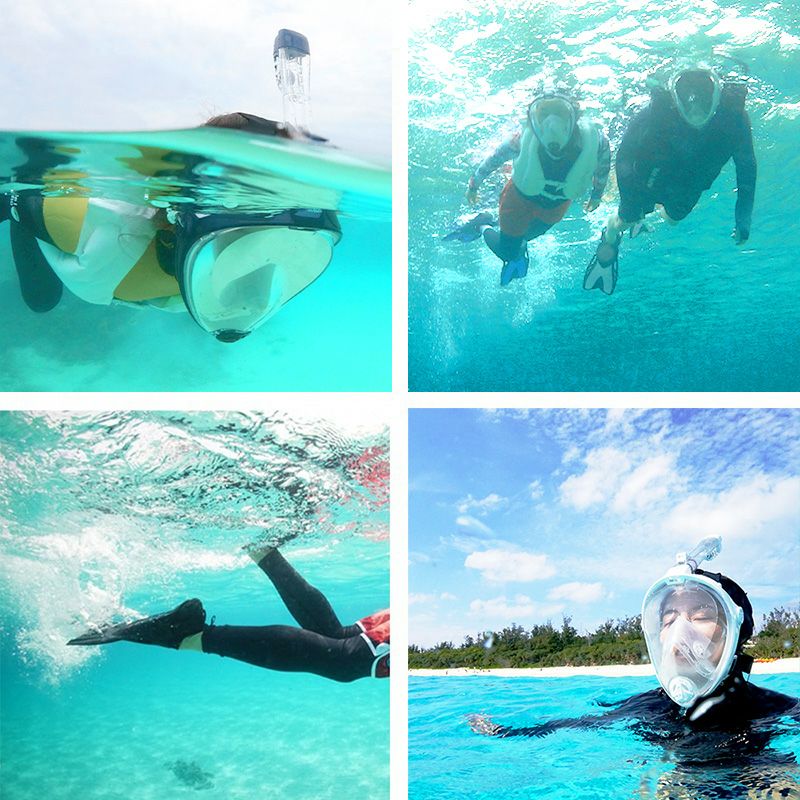 シュノーケルマスクフルフェイスセットHeleiWahoヘレイワホドライシュノーケル3点シュノーケリングセット