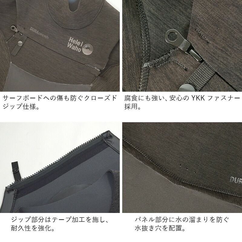 究極の運動性3mm チェストジップ フルスーツ メンズ HeleiWaho