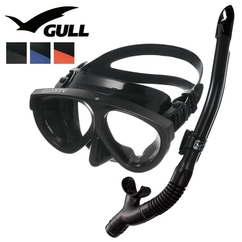 ダイビングマスクシュノーケルがセットでお得！なスキューバダイビング軽器材セット【mantis5BK-canaldryBK】