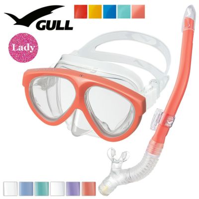 GULL 軽器材セット ダイビング マスク シュノーケル セット 軽器材 2点セット マンティス 5 レイラドライ ダイビングマスク スノーケル シュノーケリングセット スキューバダイビング 度付き 対応  【mantis5-leilad
