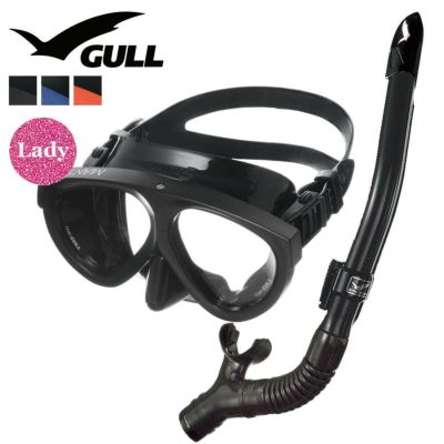ダイビング マスク シュノーケル セット 軽器材 2点セット GULL マンティス 5 レイラドライ ダイビングマスク スノーケル シュノーケリングセット スキューバダイビング 度付き 対応  【mantis5BK-leiladryBK】