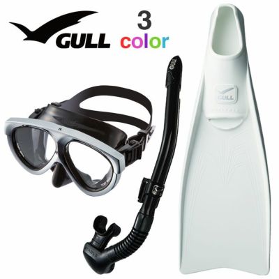 GULL ガル スーパーミュー マンティス 5  カナールステイブル ダイビング マスク フィン シュノーケル セット 軽器材 3点セット ダイビングマスク フルフットフィン スノーケル スキンダイビング スキューバダイビン