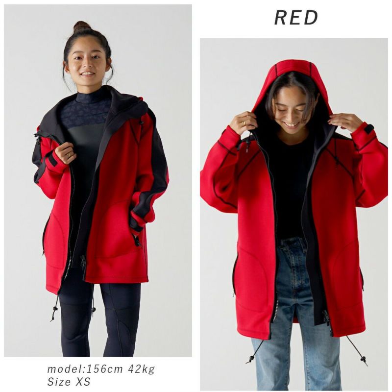 ウェットスーツコートメンズレディース防寒防風防水（撥水）保温厚手ジャージ素材ネオプレーンフード付きアウタージャケットマリンアウトドアダイビングサーフィン釣りバイクSUPボートコートマリンコートTheStandardスタンダード