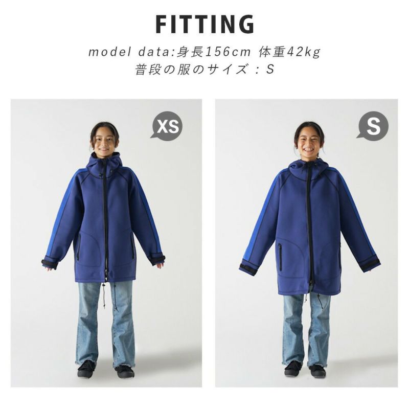 ウェットスーツコートメンズレディース防寒防風防水（撥水）保温厚手ジャージ素材ネオプレーンフード付きアウタージャケットマリンアウトドアダイビングサーフィン釣りバイクSUPボートコートマリンコートTheStandardスタンダード