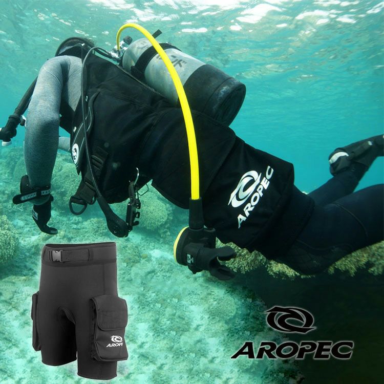 大型サイドポケット2mm ショートパンツ 保温 ダイビング スキューバダイビング シュノーケリング AROPEC/アロペック |  Diving＆Snorkeling AQROS