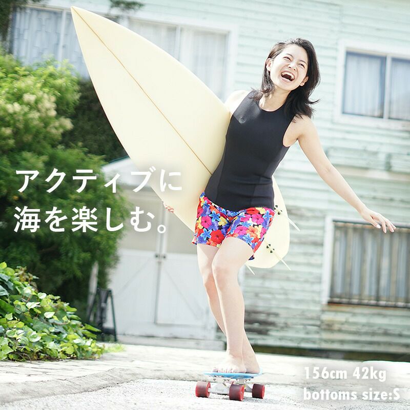 9色から選べるミドル丈 レディース サーフパンツ 水着 HeleiWaho