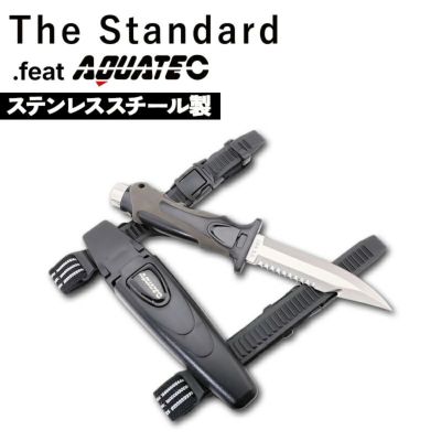 ダイビング ナイフ Tiger タイガー ステンレス製 / チタン製 25cm the standard .feat AQUATEC アクアテック ダイブナイフ 水中ナイフ シース付