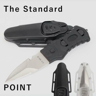 刃先が尖ったタイプ<br>ダイビングナイフ 420ステンレス The Standard ザ・スタンダード ダイバーナイフ ポイントエッジ 分解可能