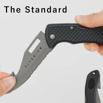 腐食に強いコーティング加工ダイバー ナイフ 折りたたみ式 304ステンレス The Standard ザ・スタンダード ダイビングナイフ 水中ナイフ  | Diving＆Snorkeling AQROS