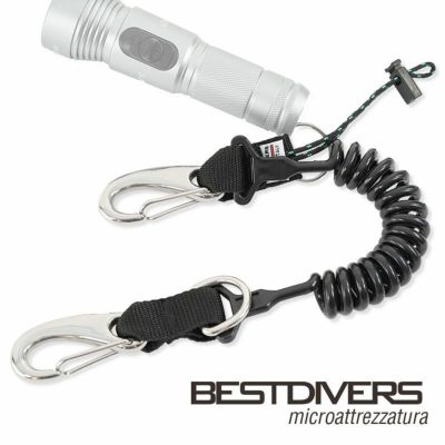 ダブルSSカラビナ<br>スナッピーコイル BEST DIVERS ベストダイバーズ ステンレスフック 指示棒 スレート 水中ライト カメラハウジング