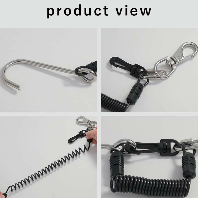 リーフフックカレントフックワイヤーコイル1.3mダイビングアクセサリーパーツ