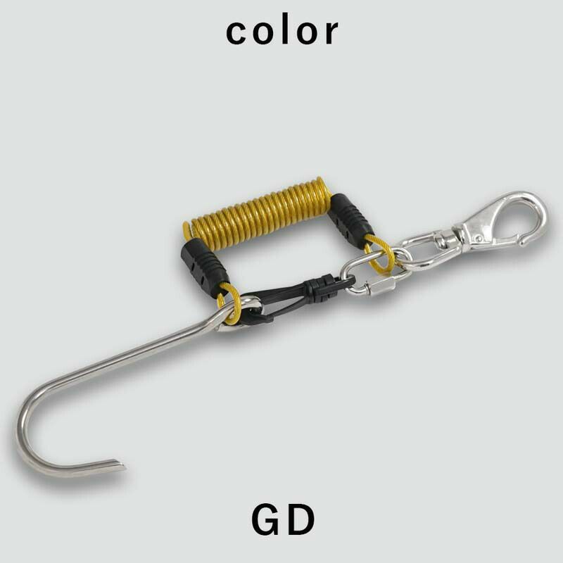 リーフフックカレントフックワイヤーコイル1.3mダイビングアクセサリーパーツ