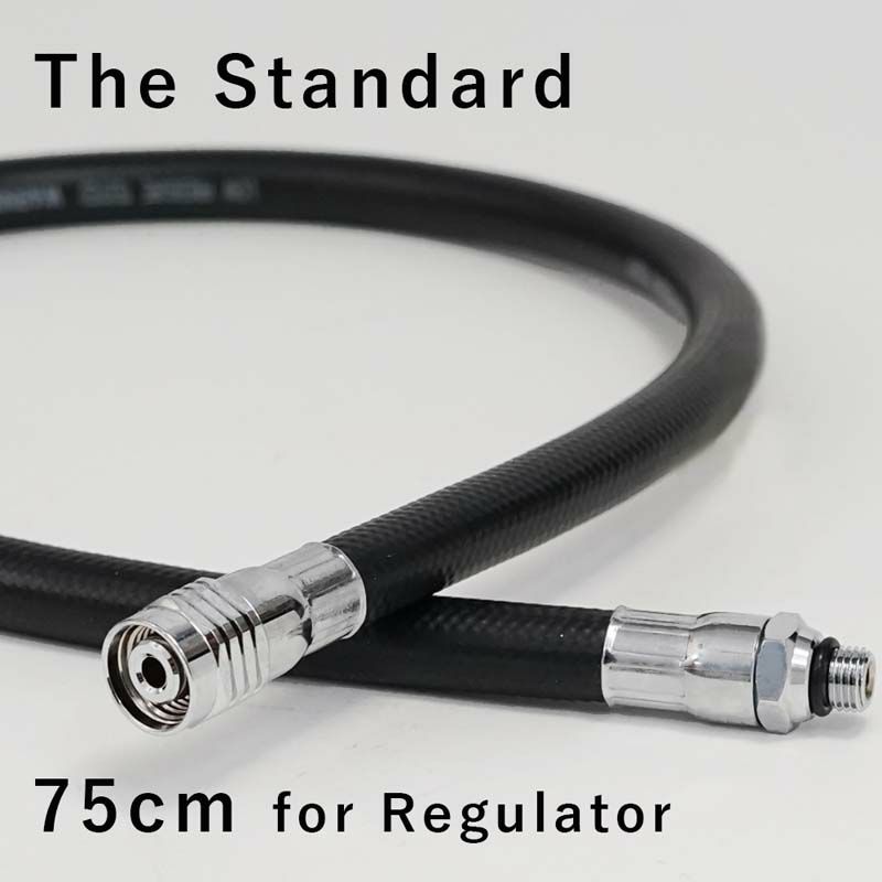 レギュレーターホース75cmブラックダイビングアクセサリーパーツ