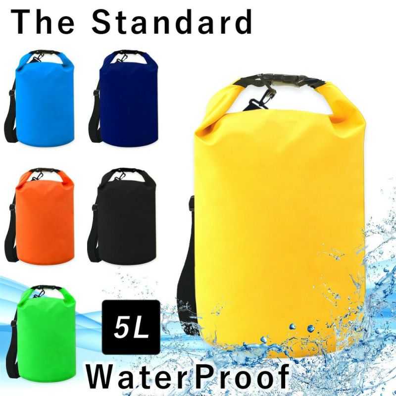 防水バッグドライバッグ5LTheStandardザ・スタンダードプールバッグ海海水浴アウトドアショルダー肩掛けスイミング雨防水2way防水ポーチキャンプダイビングマリンスポーツシュノーケルスノーケル