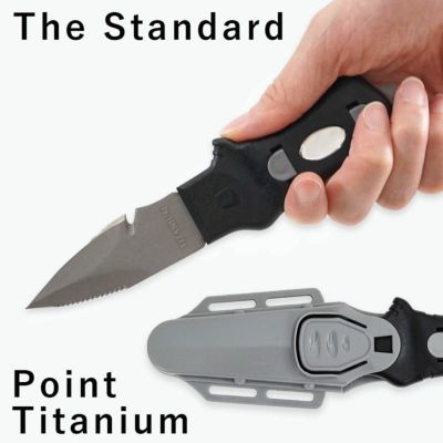 錆びづらく軽量<br>チタン 小型 ダイバーナイフ The Standard ザ・スタンダード ポイントエッジ