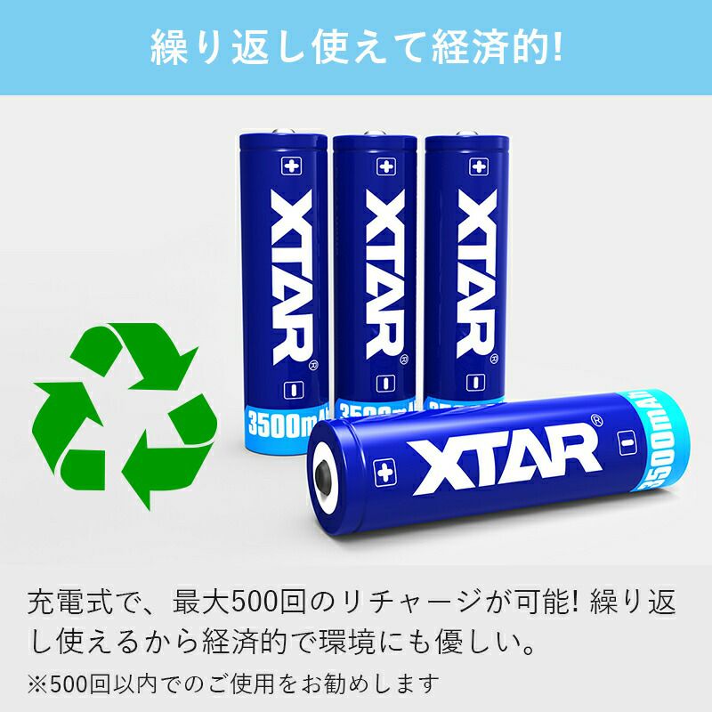 4本セット】18650リチウムイオン電池 3500mAh 3.6V パナソニックセル搭載 PSE 保護回路 電池 バッテリー 水中ライト XTAR  エクスター