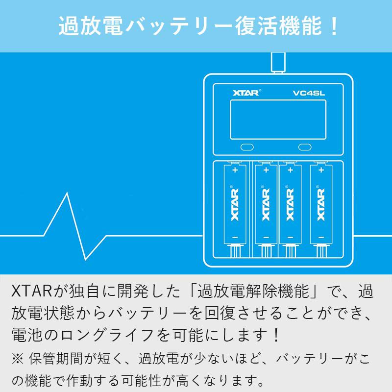 マルチ充電器 4スロット 各種電池対応 XTAR エクスター VC4SL