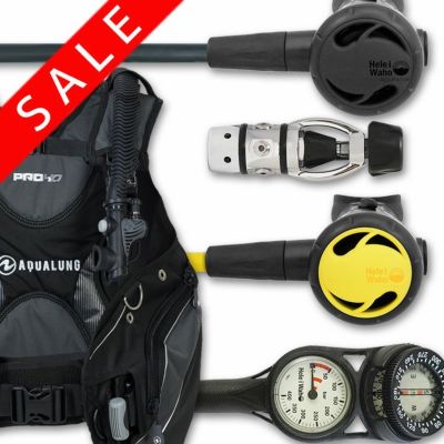 【セット割引】<br>重器材セット 4点 BCD レギュレーター オクトパス ゲージ【HDm-Hreg2-Hoct2-Hmfx2】 スキューバーダイビング BC コンパス 2連ゲージ