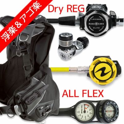 ダイビング 重器材 セット BCD レギュレーター オクトパス ゲージ 重器材セット 4点 【Axiom i3-LegendELITE-HLXoctFlx-Hmfx2】 AQUALUNG スキューバダイビング 重器材セット OH オーバーホール クーポン プレゼント