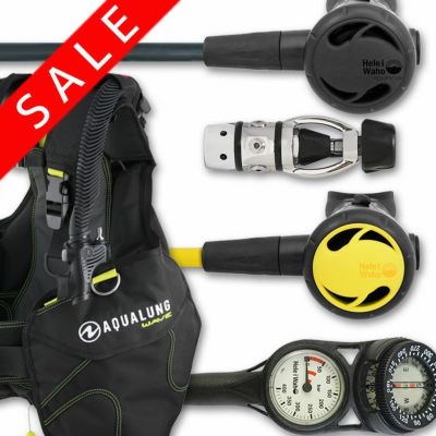 【セット割引】<br>重器材セット 4点 BCD レギュレーター オクトパス ゲージ 【WAVE-Hreg2-Hoct2-Hmfx2】 スキューバーダイビング BC コンパス 2連ゲージ