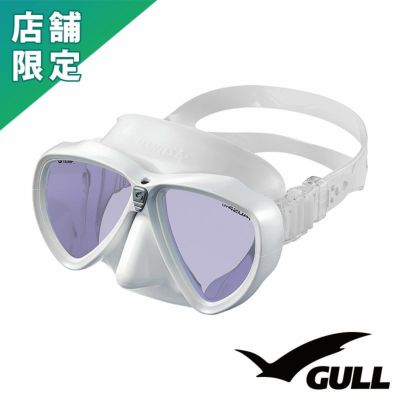 GULL マンティスLV WTシリコン UV420 ARアンバーレンズ 紫外線カット 度付きレンズ対応 GM-1291C ダイビング マスク