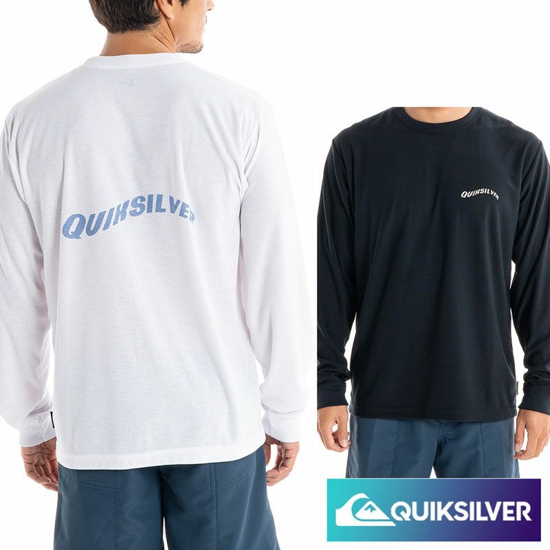 QUIKSILVERクイックシルバー長袖TシャツUV対策UPF30レギュラーフィットサーフィンビーチ海プールアウトドアサマーWAVELOGOLS