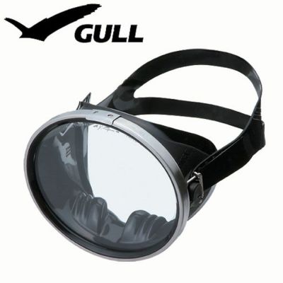 プロダイバー向け<br>ダイビング用マスク GULL/ガル アビス ブラックシリコン GM-1086B