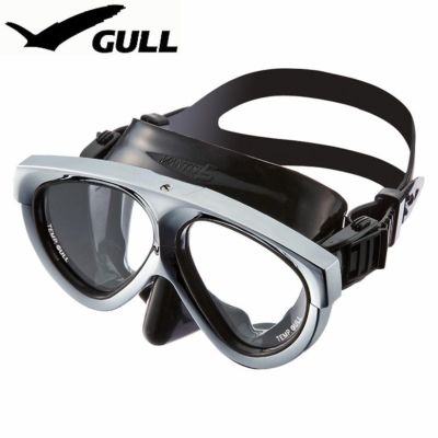 究極のスタンダードマスク<br>ダイビングマスク GULL ガル マンティス５ ブラックシリコン メタリックシルバー GM-1037B 男女兼用