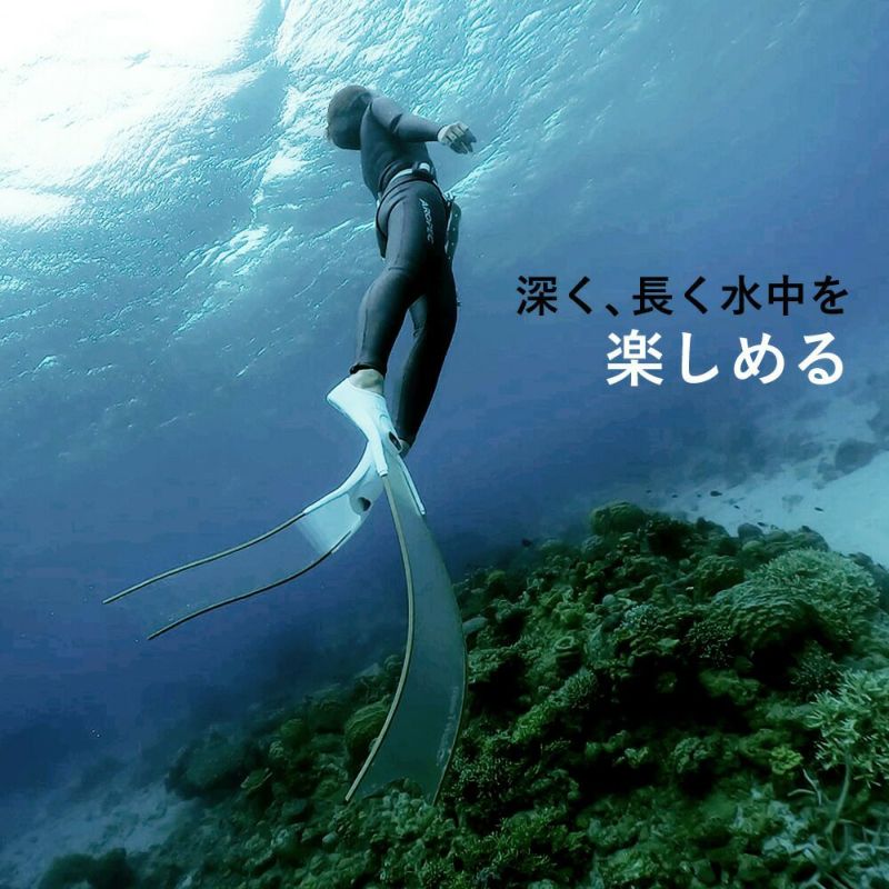 ロングフィンフットポケット付きグラスファイバーフルフットフィンスキンダイビングフリーダイビング