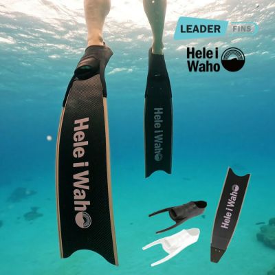 カーボン×グラスファイバー<br>フットポケットセット ロングフィン HeleiWaho ヘレイワホ kanani カナニ グラスファイバー スキンダイビング フリーダイビング<br>【リーダーフィン純正フットポケット】
