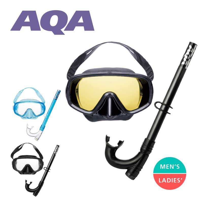 男女兼用AQA スノーケリング マスク 2点セット シュノーケリング SEA-U 