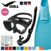 《GULL/ガル》マンティス5BKレイラステーブルBKミューダイビングマスクフィンシュノーケルセット軽器材3点セットダイビングマスクフルフットフィンスノーケルスキンダイビングスキューバダイビング軽器材セット【mantis5BK-leilastableBK-mew】