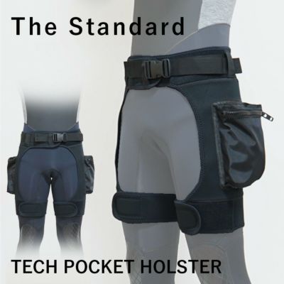 フリーサイズの収納ポケット<br>The Standard ザ・スタンダード 3mm ホルスター 大型サイドポケット ダイビング シュノーケリング