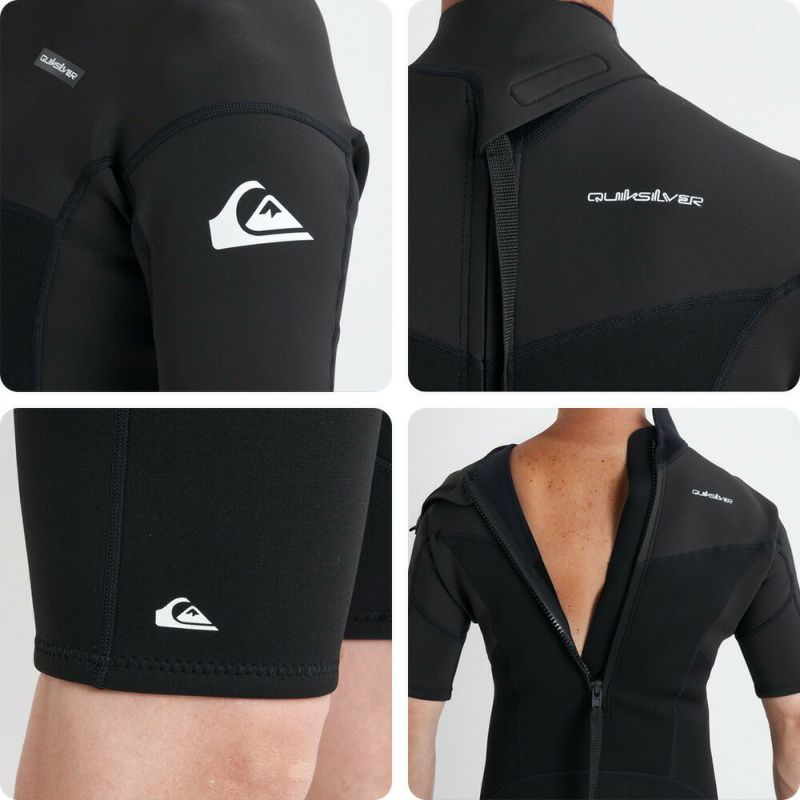 QUIKSILVER クイックシルバー ウェットスーツ メンズ シーガル バックジップ サーフィン ダイビング ウエットスーツ 半袖 2mm  QWT241709 EVERYDAY SESSIONS 2/2 BZ SS SP FLOCK