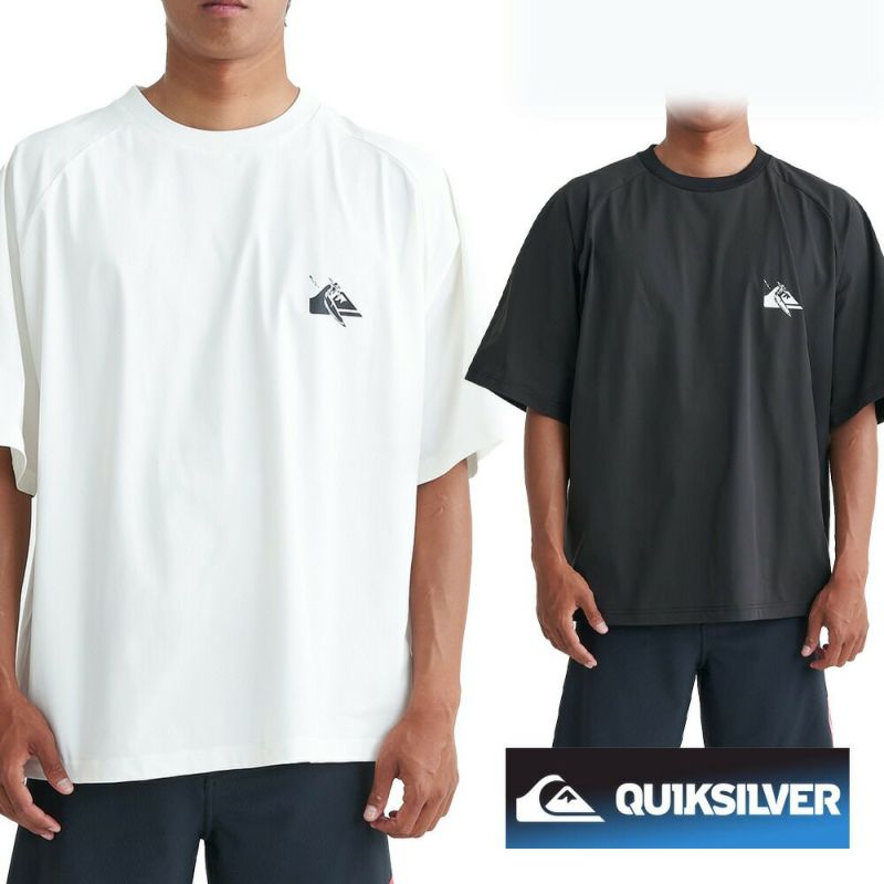 QUIKSILVERクイックシルバーラッシュガードサーフィンメンズ吸水速乾ストレッチ半袖TシャツQLY241010GLWVPETROGLYPHLOGOSS