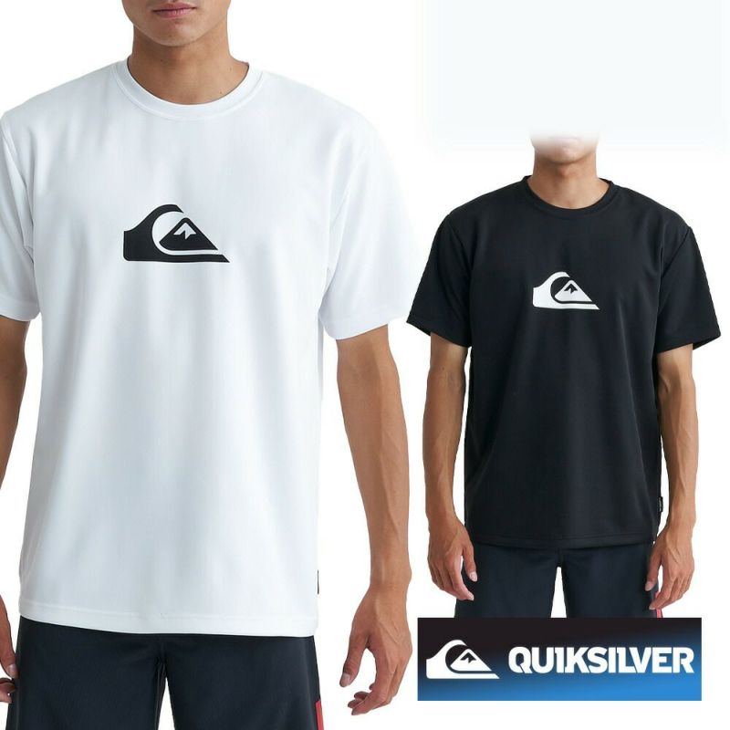 QUIKSILVERクイックシルバーラッシュガードサーフィンメンズ速乾ストレッチUPF50+半袖TシャツQLY241005COMPLOGO24SS