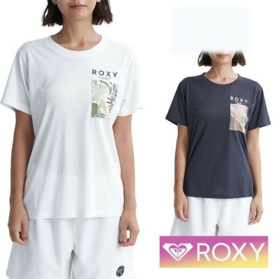 ROXY ロキシー ラッシュガード レディース Tシャツ uvガード uvカット 半袖 体型カバー カバーアップ 大きめ シンプル 無地 30代 40代 50代  プール    RLY241036 SIMPLY BOTANICAL S/S RASH