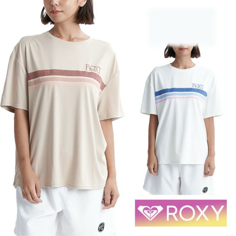 ROXYロキシーラッシュガードレディースTシャツuvガードuvカット半袖体型カバーカバーアップ大きめシンプル無地30代40代50代プールRLY241037RETRO90'SRASH