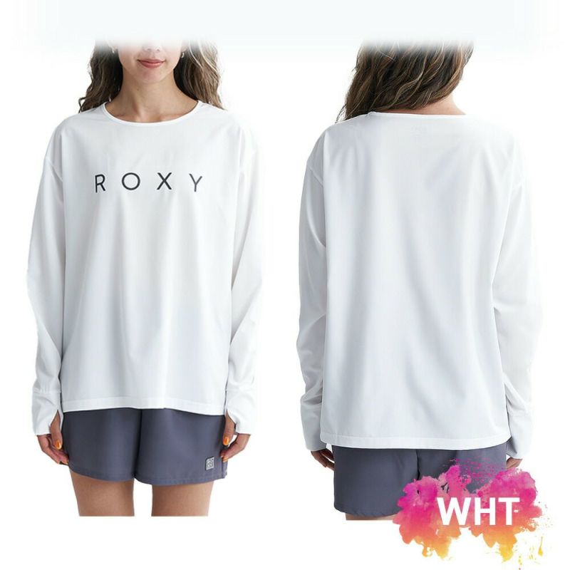 ROXY ロキシー ラッシュガード レディース Tシャツ ロンT uvガード uvカット 長袖 体型カバー カバーアップ 大きめ シンプル 無地  30代 40代 50代 プール RLY241040 OHANA SET