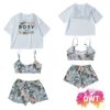 ROXYロキシー水着スイムウェア子供子ども女の子キッズショートパンツTシャツセパレート女の子かわいい120130140プール幼稚園保育園TSW241102MINISIMPLYBOTANICAL