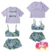 ROXYロキシー水着スイムウェア子供子ども女の子キッズショートパンツTシャツセパレート女の子かわいい120130140プール幼稚園保育園TSW241102MINISIMPLYBOTANICAL